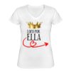 Playera Dama: Algodón Peinado Cuello V Miniatura